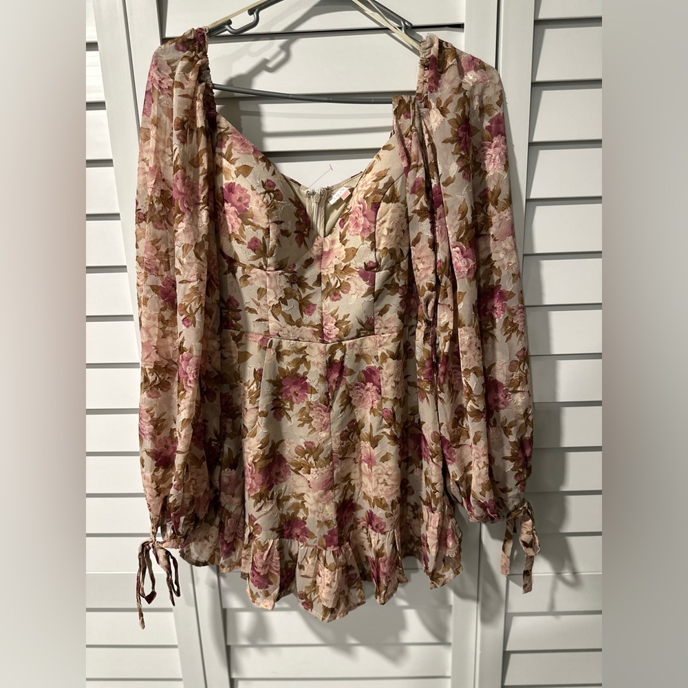 Pink floral Romper Size Medium